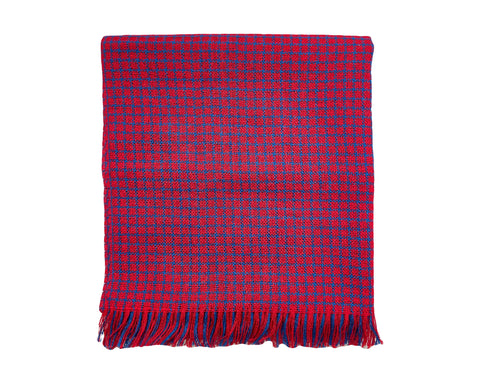 Cherry and Blue Superfine Alpaca Scarf