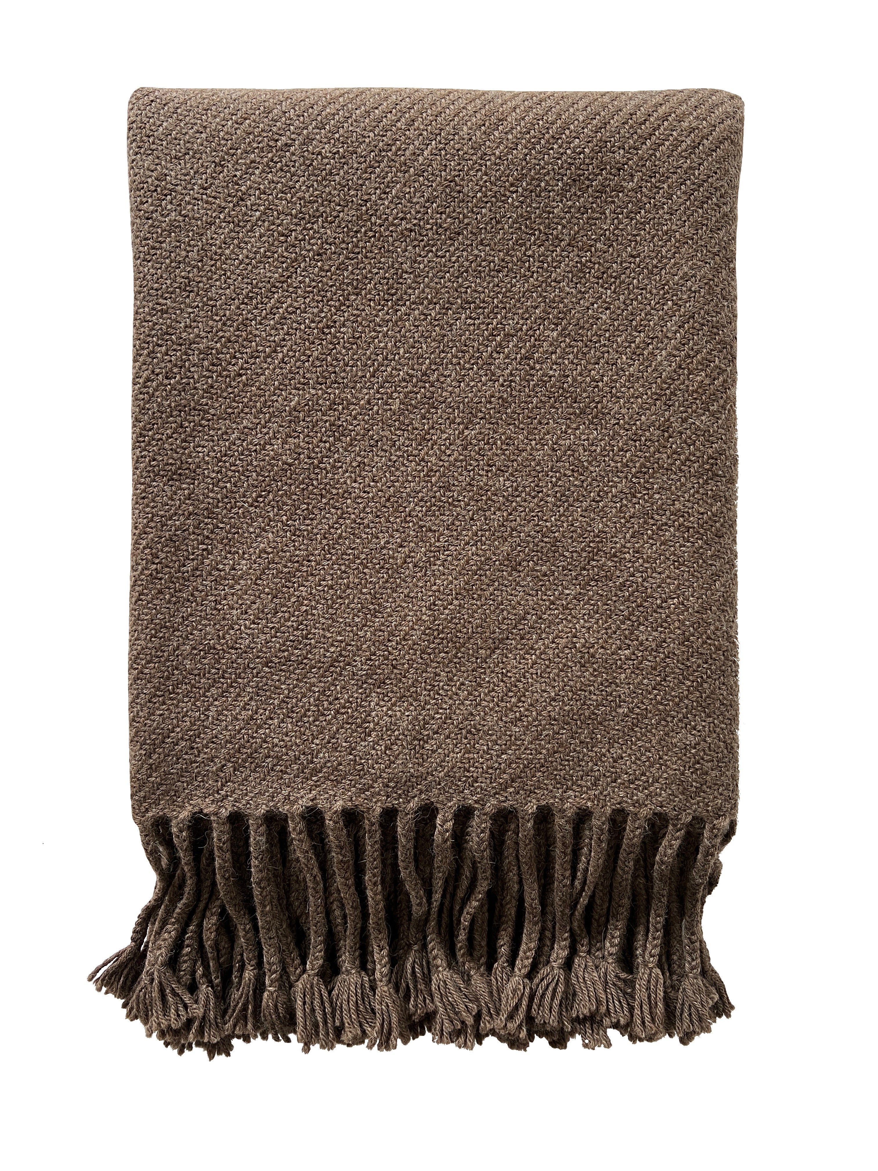 Brown Thick Baby Alpaca Throw